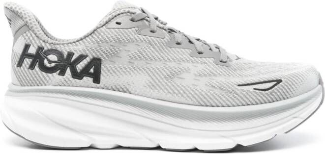 HOKA Clifton 9 ribbed sneakers Grey