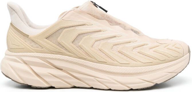 HOKA Project Clifton zip-up sneakers Neutrals
