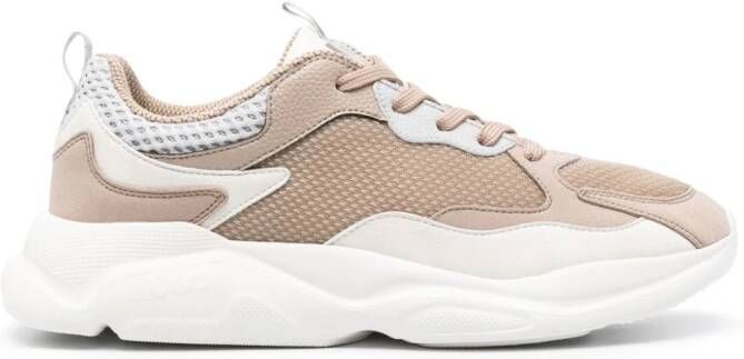 HUGO logo-sole panelled sneakers Neutrals