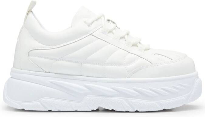 HUGO quilted faux-leather sneakers White