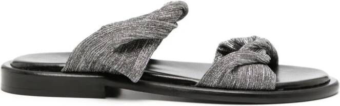 IRO Twist Glitter flat slides Silver