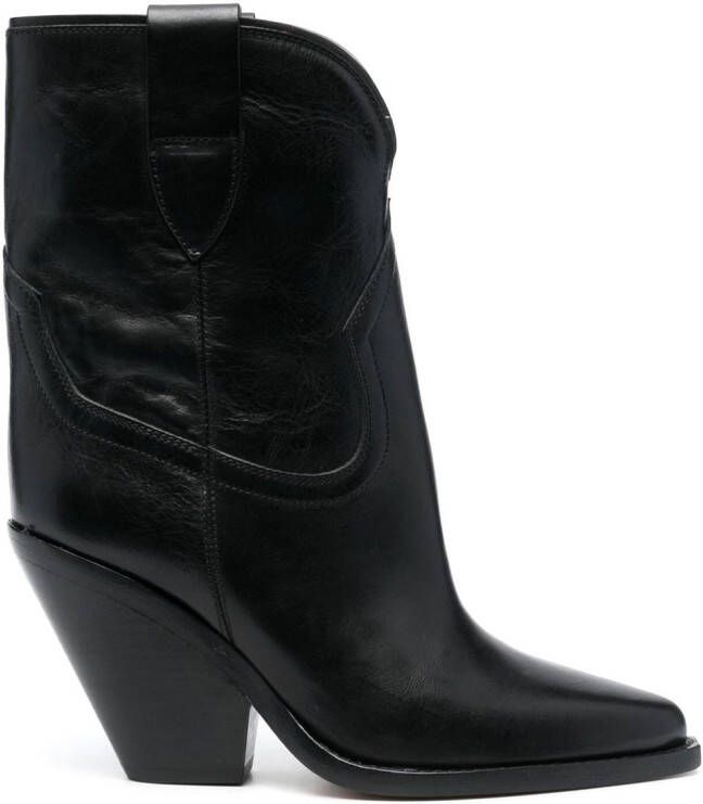 ISABEL MARANT Leyane 90mm leather boots Black