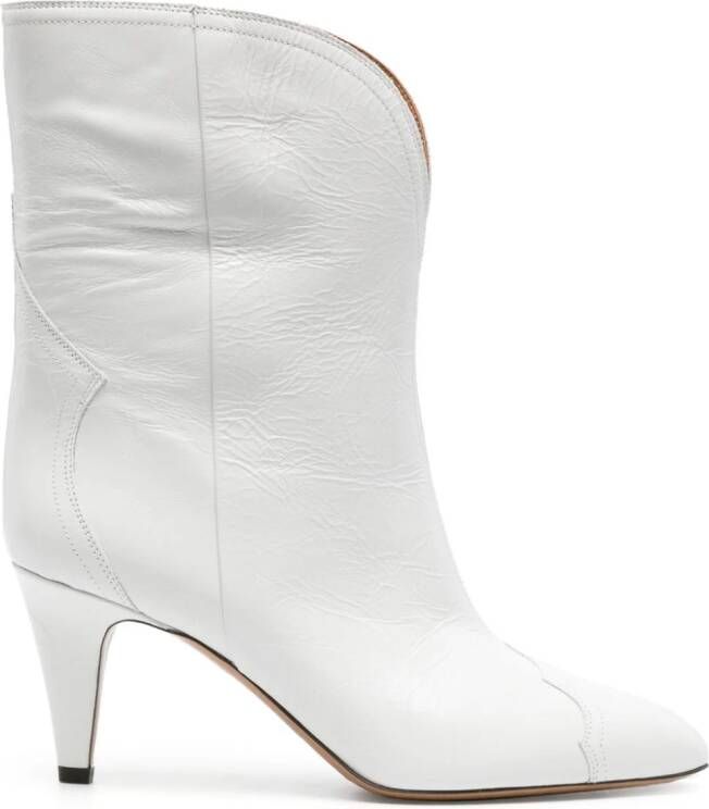 ISABEL MARANT Dytho 30mm leather boots White