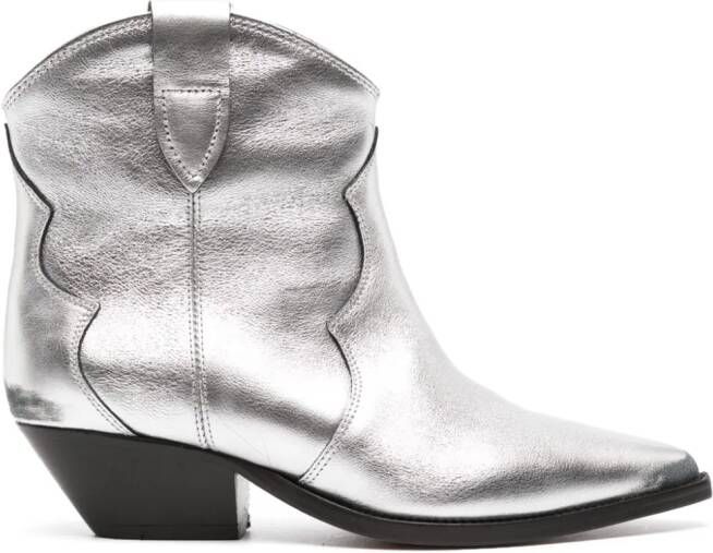 ISABEL MARANT Dewina leather ankle boots Silver