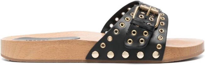 ISABEL MARANT Jaso buckled clogs Black