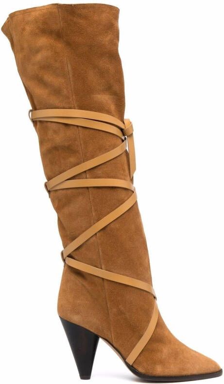 ISABEL MARANT lace-up suede boots Neutrals