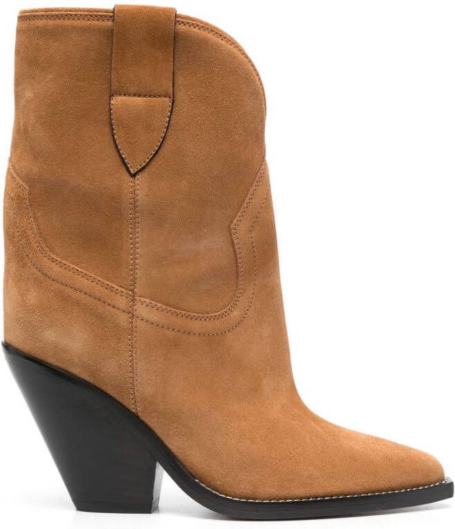 ISABEL MARANT Leyane 90mm suede boots Brown