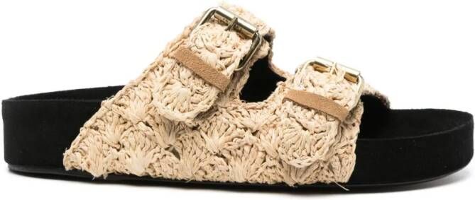ISABEL MARANT Lennyo raffia sandals Neutrals