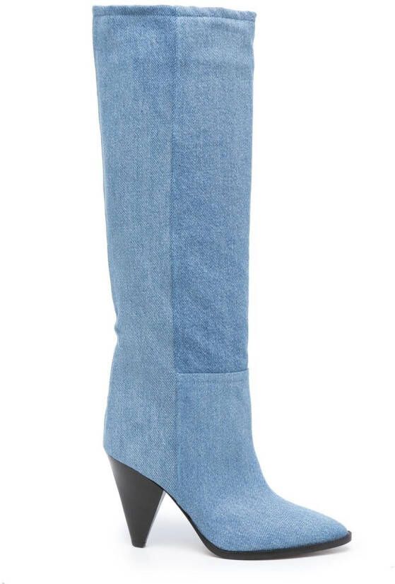 ISABEL MARANT Ririo denim 80mm boots Blue