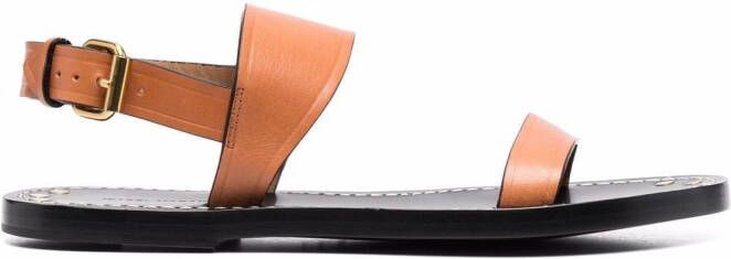 ISABEL MARANT stud detail leather sandals Brown