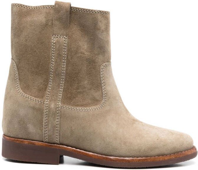 ISABEL MARANT Susee suede cowboy boots Green