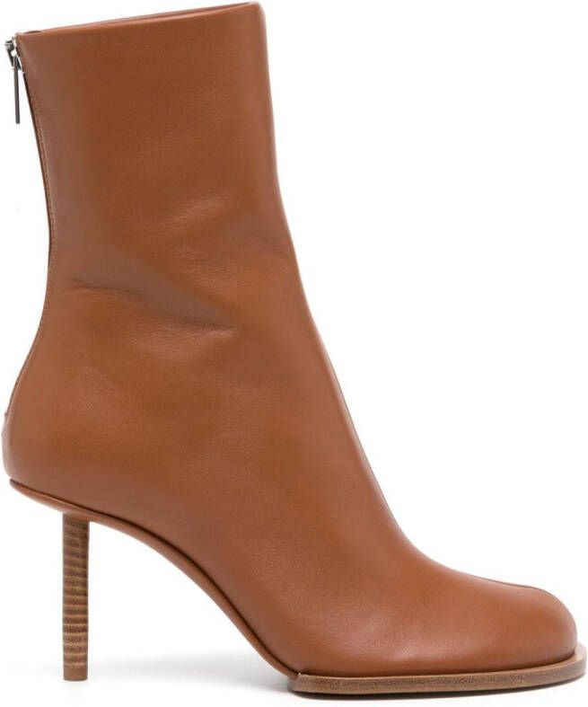 Jacquemus Les Bottines Rond Carré 80mm boots Brown