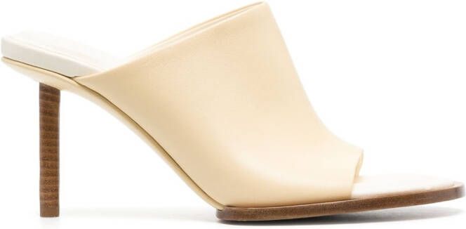 Jacquemus Les mules rond carré leather sandals Neutrals
