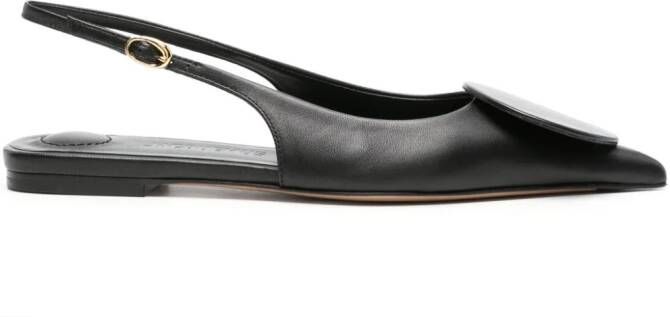 Jacquemus Les Slingbacks Duelo leather ballerina shoes Black