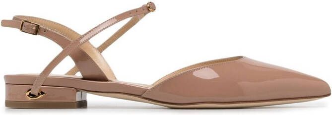 Jennifer Chamandi heeled leather ballerina shoes Pink