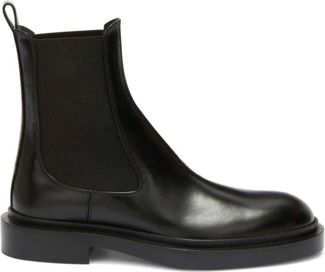 Jil Sander 30mm leather ankle boots Black