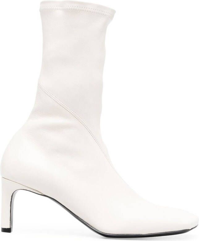 Jil Sander 65mm leather ankle boots White