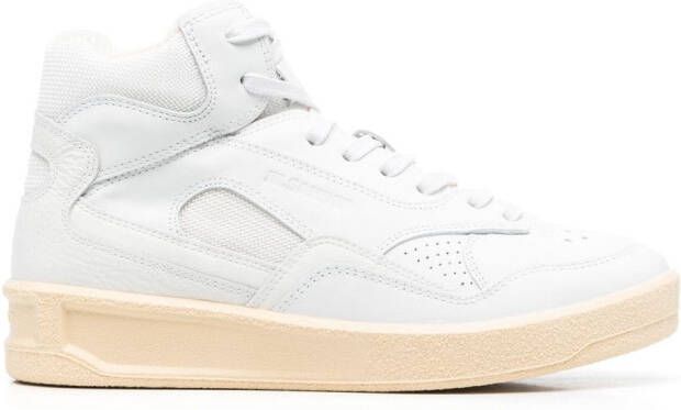Jil Sander Basket mid leather sneakers White
