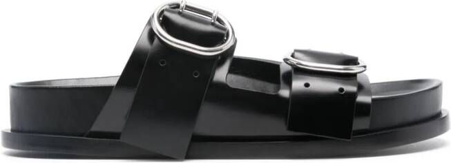 Jil Sander buckled leather sandals Black