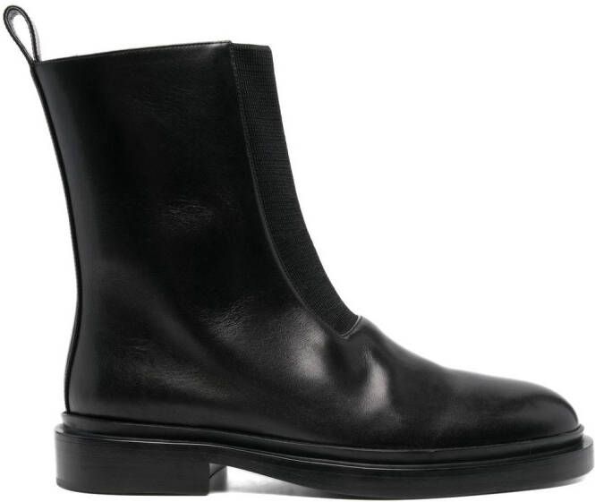 Jil Sander chunky leather boots Black