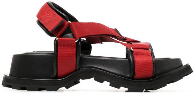 Jil Sander crossover-strap chunky sandals Black