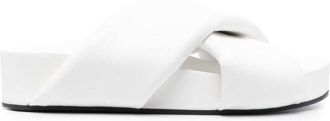 Jil Sander crossover-strap slip-on sandals White