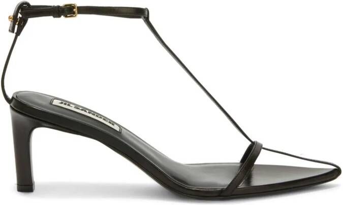 Jil Sander high leather sandals Black