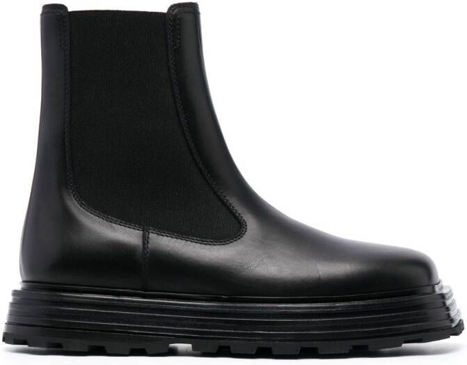 Jil Sander high-top leather chelsea boots Black