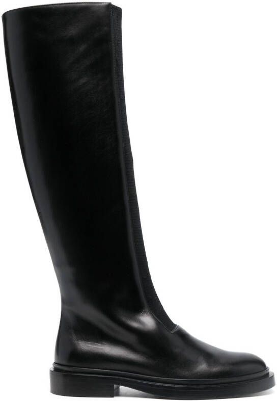 Jil Sander knee-high leather boots Black