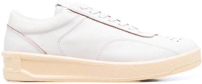 Jil Sander lace-up leather sneakers White