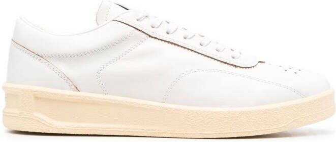 Jil Sander lace-up leather sneakers White