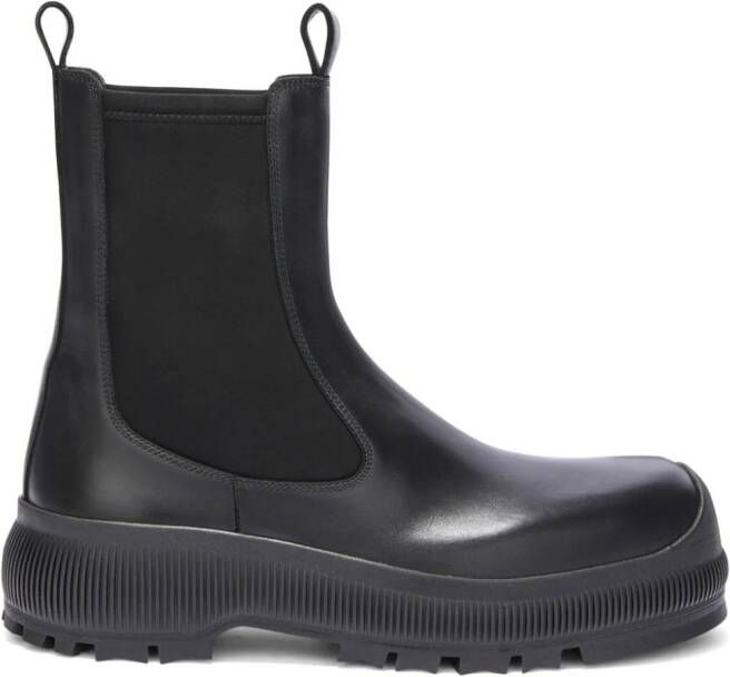 Jil Sander leather Chelsea boots Black