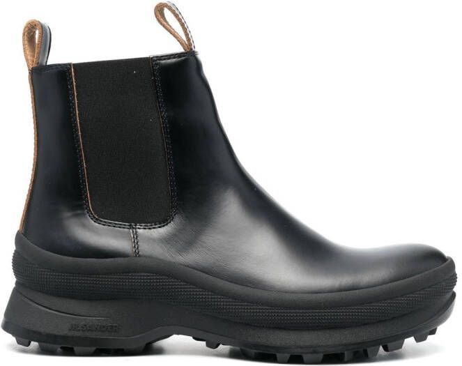 Jil Sander leather Chelsea boots Black