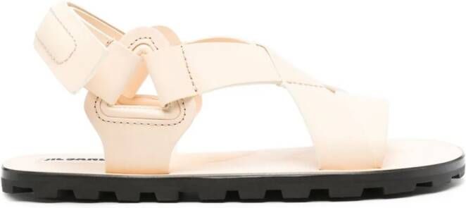 Jil Sander multi-strap leather sandals Neutrals