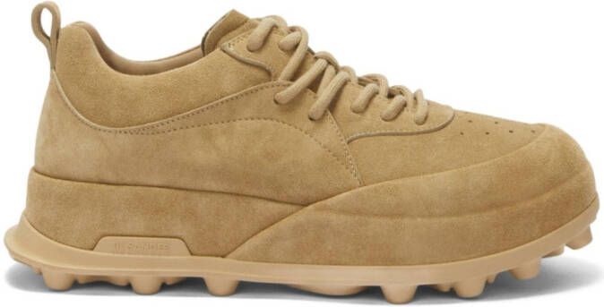 Jil Sander Orb suede sneakers Neutrals