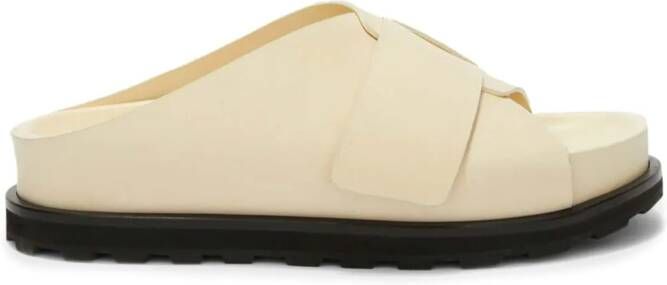 Jil Sander platform leather slides Neutrals
