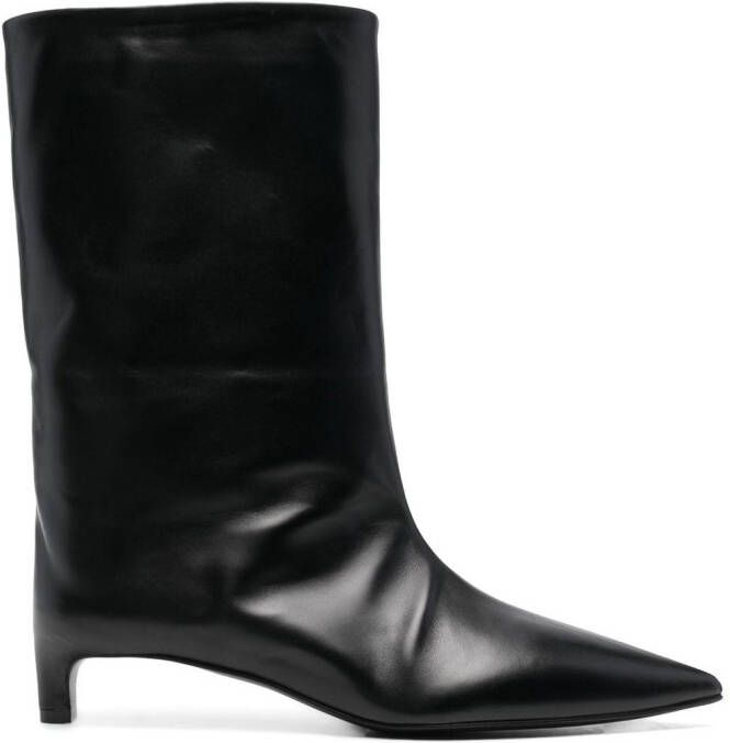 Jil Sander pointed-toe leather boots Black