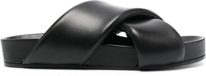 Jil Sander crossover-strap leather sandals Black