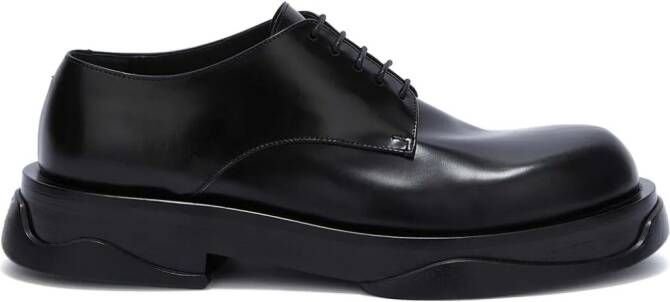 Jil Sander round-toe leather derby shoes Black