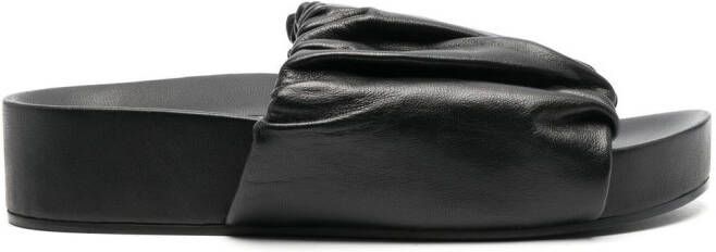 Jil Sander leather platform sandals Black