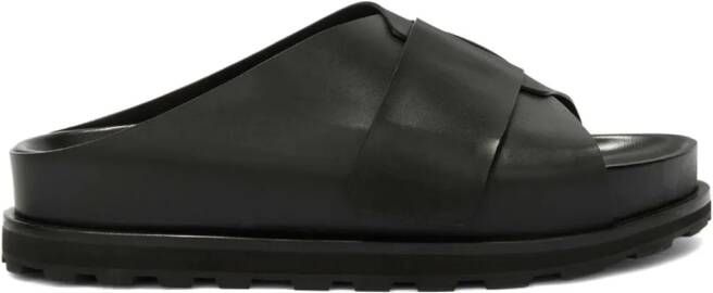 Jil Sander slip-on leather slides Black