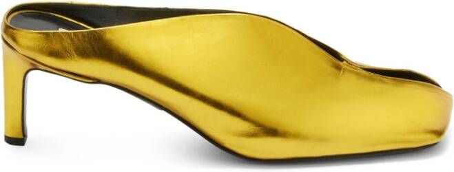 Jil Sander square shape pumps Gold