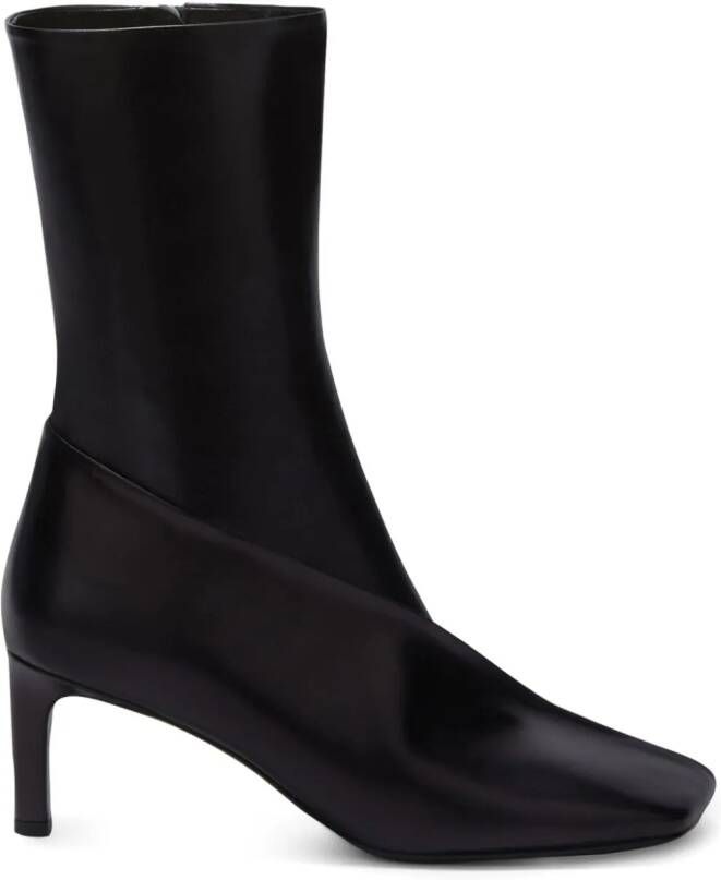 Jil Sander square-toe ankle boots Black