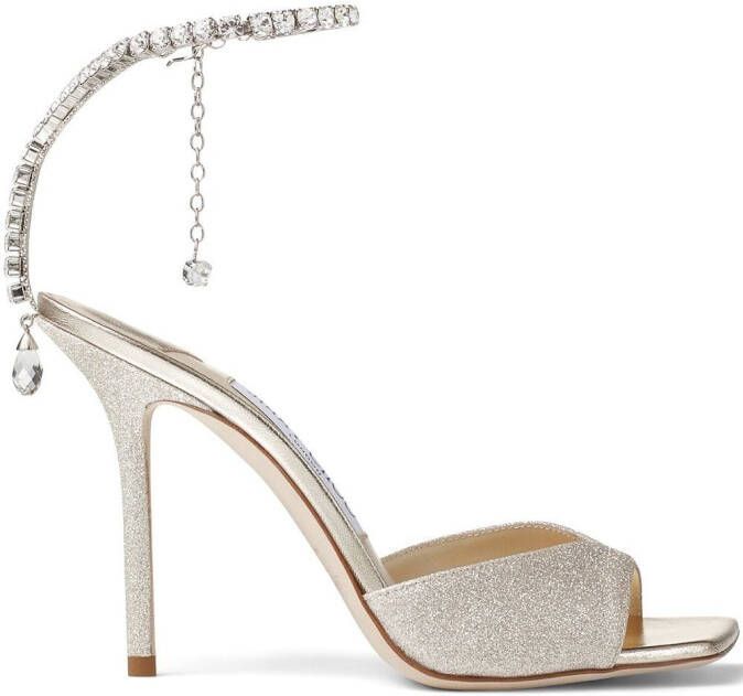 Jimmy Choo 100mm Saeda sandals Gold