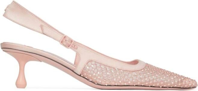 Jimmy Choo 50mm Amel crystal-embellished pumps Pink