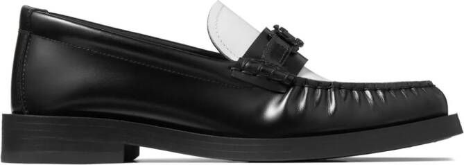 Jimmy Choo Addie logo-plaque leather loafers Black