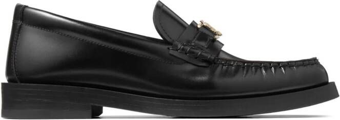 Jimmy Choo Addie logo-plaque leather loafers Black