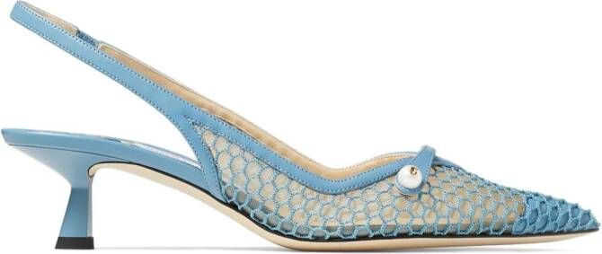 Jimmy Choo Amita 45mm fishnet pumps Blue