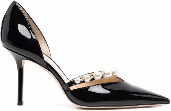 Jimmy Choo Aurelie 85mm pearl-embellished pumps Black