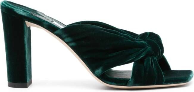 Jimmy Choo 85mm Avenue velvet sandals Green